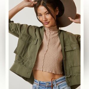 Anthropologie Olive Utility Jacket